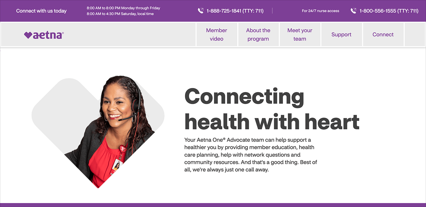 Aetna Landing Page