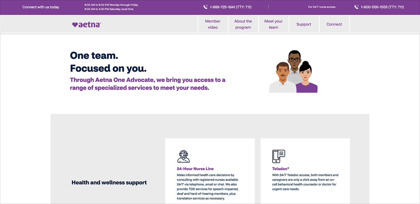 Aetna Landing Page