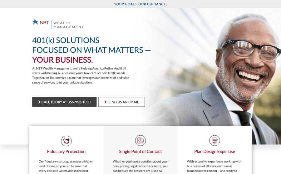 NBT Bank Landing page